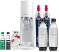 SodaStream - Terra Sparkling Water Maker | VALUE BUNDLE | CQC CO2 system | Includes 2x CO2 Cylinders, 3x 32 Fl Oz Dishwasher Safe Bottles, 2x Bubly Flavor Drops | Combine with Pepsi Flavors | White