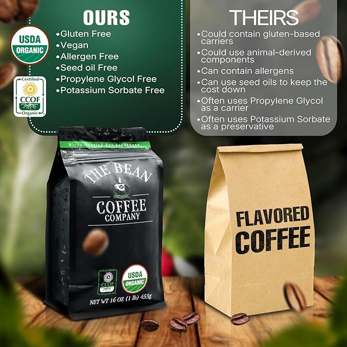 The Bean Organic Coffee Company Vanilla Nut, Medium Roast, Whole Bean Coffee, 16-Ounce Bag
