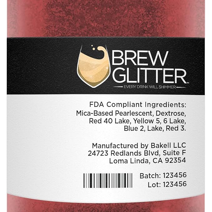 Maroon Red BREW GLITTER Edible Glitter For Drinks, Cocktails, Beer, Garnish Glitter & Beverages | KOSHER & HALAL Certified | 100% Edible & Food Grade | Vegan, Gluten, Nut Free (50g, Maroon Red)