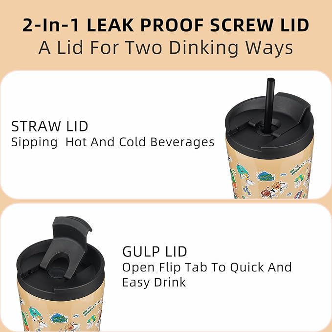 BJPKPK 26oz Tumbler With lid And Straw Stainless Steel Travel Coffee Mug Insulated Tumblers Cups,Spring Party Brown