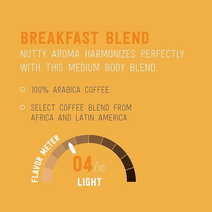 Happy Belly Light Roast Coffee Pods, Breakfast Blend, Compatible with Keurig 2.0 K-Cup Brewers, 24 Count