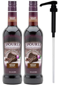 Upouria Mocha Boost Coffee Syrup Flavoring, 100% Vegan, Gluten-Free, Kosher, 750 mL Bottle (Pack of 2) with Coffee Syrup Pump
