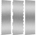 3 Pieces Stainless Steel Cake Scraper 10 Inch and 9 Inch Large Double Sided Patterned Edge Stripe Edge Smoother Scraper Cake Decorating Comb Pastry Cutter for Butter Mousse Cream Decoration