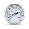 Measureman Fully Stainless Steel Bimetal Dial Thermometer, 3" Dial, 2-1/2" Stem, 50-550 deg F/10-260 deg C, -1% Accuracy, Adjustable, 1/2" NPT Back Mount