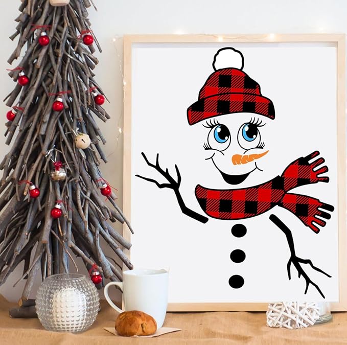 Christmas Stencils for Painting 12x8” Large Christmas Stencil Cardinal Believe Snowman Xmas Holiday Drawing Templates for Wood Shirts Door Mat Porch Hanger Decor(XMS Stencil 14-9p/12x8in)