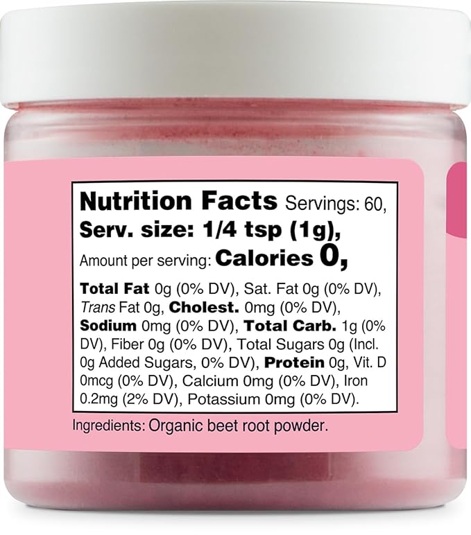 Nutricost Pink Plant Based Food Coloring From Organic Beet Root Powder (60 Servings) - Nutricolor Color Alternative For Food & Beverages