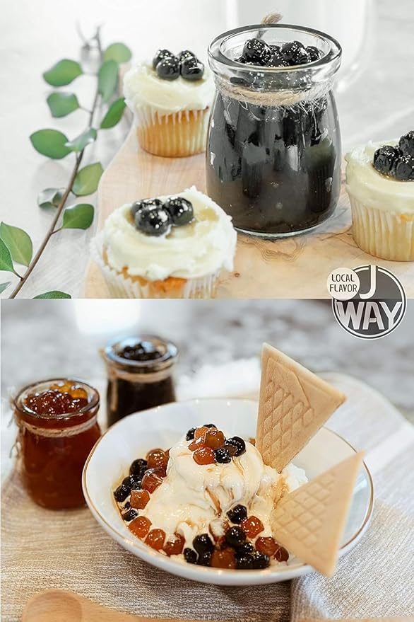 J WAY BOBA Authentic Instant Tapioca Boba Pearls for Milk Tea, Smoothies and Desserts, Tropical Fruit Flavor (Ready in Just 20 Seconds) - 4 Servings