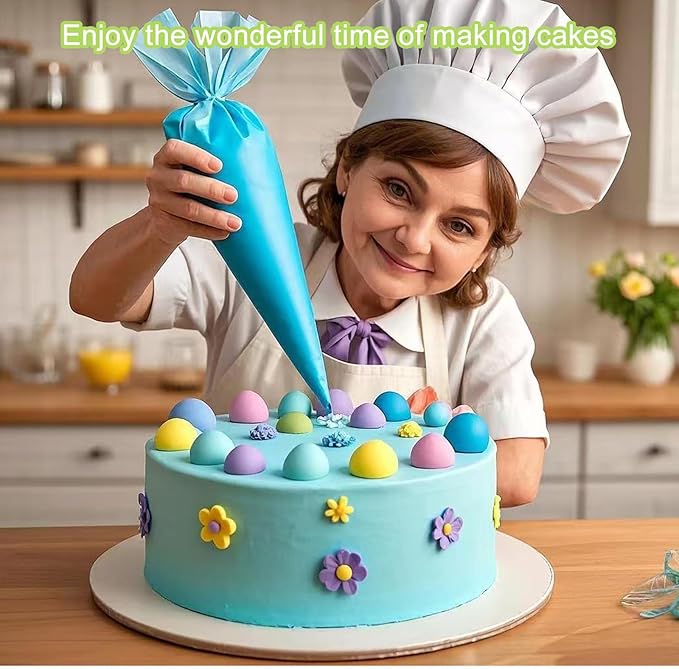 24-Piece Russian Piping Tips Set, Cake Decorating Kit with 9 Frosting Nozzles, Reusable Piping Bags, and Baking Supplies for Cupcakes, Cookies, Cakes - Ideal for Bakers & Beginners