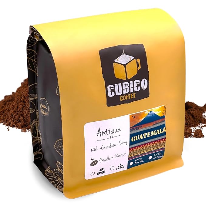 Guatemalan Coffee, Ground Coffee, Premium Guatemala Antigua Single Origin Fresh Roasted Ground Coffee | Cubico Coffee | 12 Ounce Bag