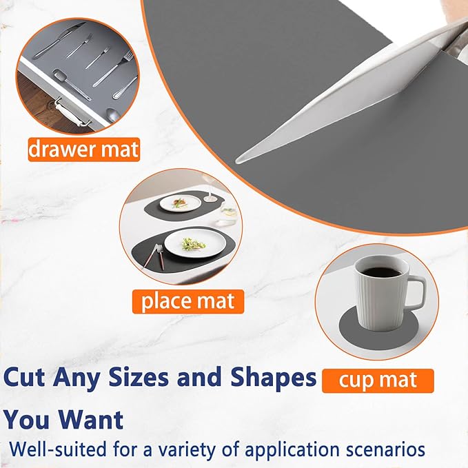 120" x24''(305cmx60cm) Extra Large Silicone Mat for Kitchen Counter, Heat Resistant Countertop Protector, Non-Slip Waterproof Kitchen Island Mat, Easy to Clean, Semitransparent