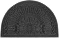 Mibao Door Mat Outdoor Indoor, 23.5" x 35.5", Half Round Door Mats, Non-Slip Front Door Mats Outdoor, Dirt Trapper Welcome Mats for Front Door, Back Door, Shoe Scraper, Black