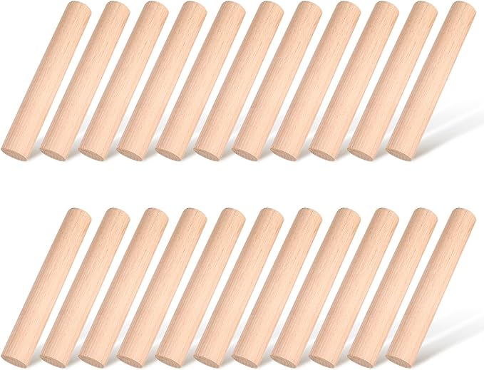 Small Wooden Rolling Pin, Dumpling Dough Roller Wooden Mini Rolling Pins Kitchen Utensil Tool for Fondant, Pasta, Bread, Pastry, Cookies, Pizza, Pie, Cylinder Style, 6.3 Inch (20 Pieces)