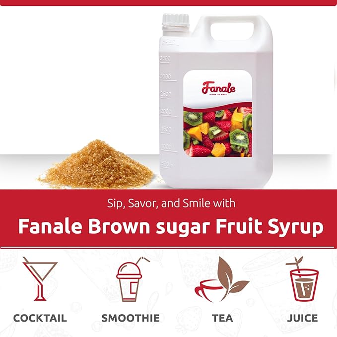 Fanale Premium Flavoring Concentrated Syrup for Bubble Tea 11 lb | Brown Sugar Flavor Syrup | for Boba Tea, Smoothies, Slushes, Desserts | 11lb | SRP240