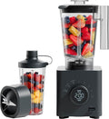 Chefman Obliterator 48 oz Countertop Blender for Smoothies, 1380W Motor to Crush Ice, Nuts, and Frozen Fruit with Stainless Steel Blade, Auto Blend Function, Includes 20 oz Travel Jar