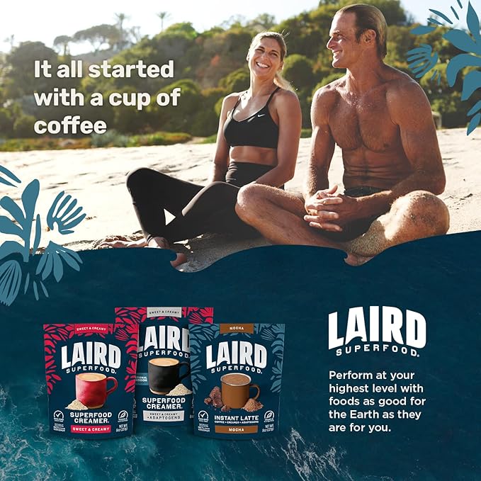 Laird Superfood Non-Dairy Original Superfood Turmeric Coconut Powder Coffee Creamer, Gluten Free, Non-GMO, Vegan, 16 oz. Bag, Pack of 1
