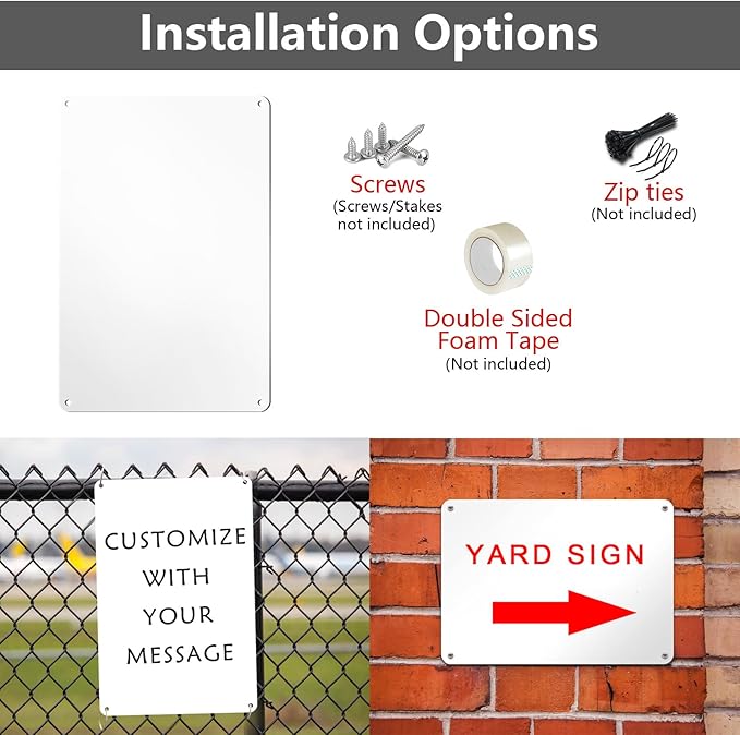 White Blank Metal Sign,10 x 7 Inches Sturdy Rust Free Aluminum Metal Signs White Color Blank Sign, Waterproof, Easy Mounting, Indoor or Outdoor Use (2)