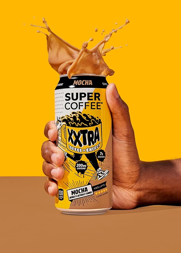 Super Coffee XXTRA, Keto Protein Coffee (0g Added Sugar, 7g Protein, 130 Calories) [Mocha] 15 Fl Oz, 12 Pack | Iced Smart Coffee Drinks - SoyFree GlutenFree