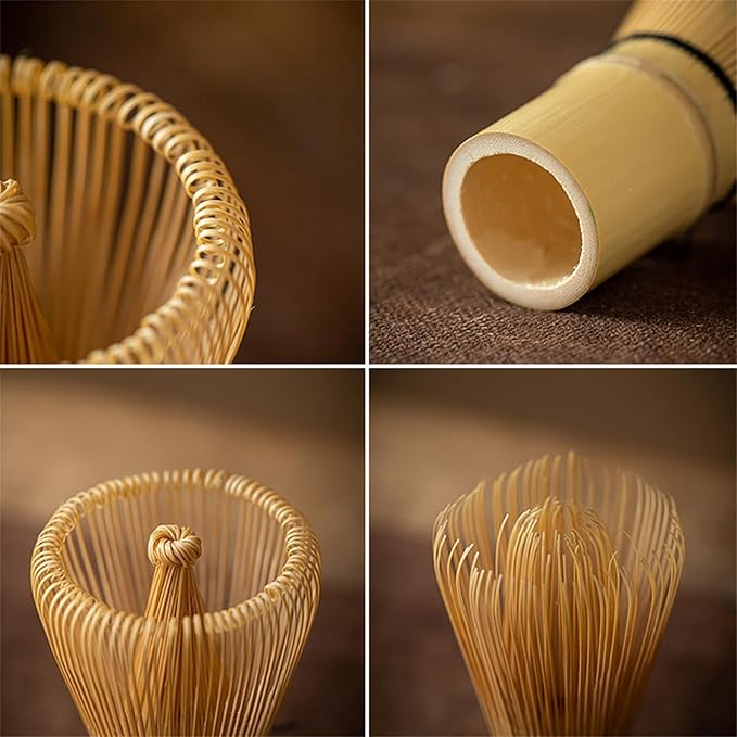 Matcha Whisk - Bamboo Whisk for Matcha Powder, Handcrafted Organic Traditional Japanese Chasen, 120-Prong Matcha Stirrer Wisk Mixer Brush for Authentic Tea Preparation
