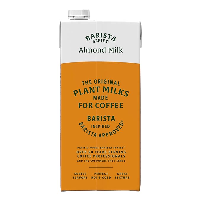 Pacific Foods Barista Series Original Almond Milk, Plant Based Milk, 32 oz Carton (Pack of 12)