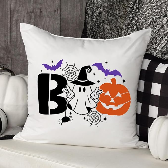 Halloween Stencils Skeleton Boo Ghost Stencil Reusable Halloween Stencils for Painting on Wood Sign Door Mats Fabrics DIY Crafts Decor
