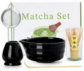 Matcha Whisk Set - 5PCS Matcha Set Includes 17OZ Chawan with Spout, Bamboo Chasen Whisk with Ceramic Holder, Wooden Scoop and Stainless Sifter, Matcha Kit for Ceremony, Gift for Matcha Lovers