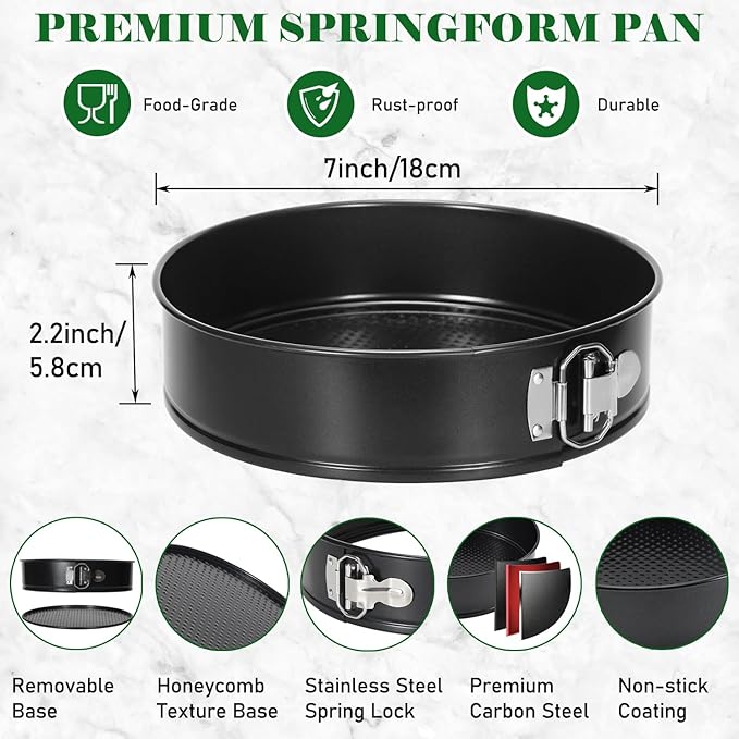 7 Inch Springform Pan for Instant Pot 6, 8 Qt Pressure Cooker 50Pcs Parchment Paper Baking Mold Round Leakproof Nonstick Removable Bottom Bakeware for Cake Cheesecakes Pizza and Quiches Accessories