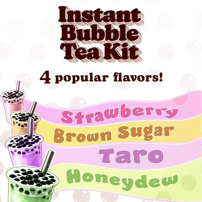 Pocas Bubble Tea Kit, Taro 2-Pack – Instant Milk Tea Powder with Authentic Tapioca Pearls for Instant Bubble Tea, 10 Kits