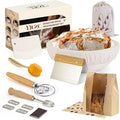 Bread Proofing Basket Set, Round 9" Sourdough Proofing Basket for Bread Making Tools and Supplies, Sourdough Bread Baking Supplies, Ideal Basket Gift Set for Artisan Bakers