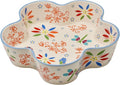 temp-tations by Tara Ceramic Pie Pan for Baking 10", Garden - Deep Stoneware Pot or Apple Pie Dish, Dishwasher Safe Quiche Baking Dish, Scalloped Non-Stick Fluted Tart Cake Pan Oven Plate Mold