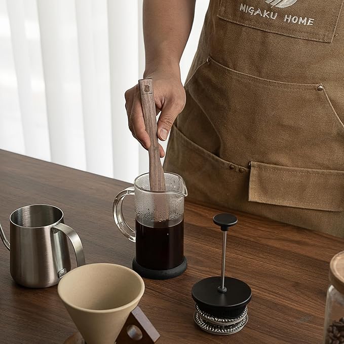 Black Walnut Wood Coffee Blender Sticks 10-inch for Aeropress, French Press, Syphon Coffee Brewer, Wood Pressing Sticks for Coffee Enthusiasts(2pcs)
