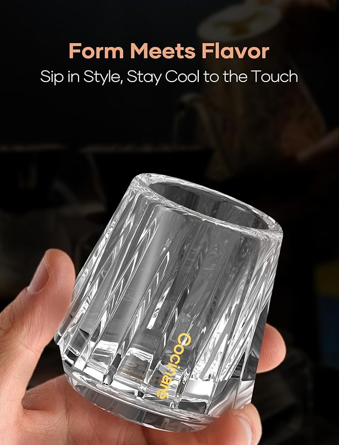 Cocinare Espresso Cups Set of 2, Crystal Clear Espresso Shot Glasses, Ideal Small Demitasse Cups for Pour Over Coffee Maker and Cortado, Essential Coffee Bar Accessories, Gift for Lovers, 1.5 OZ
