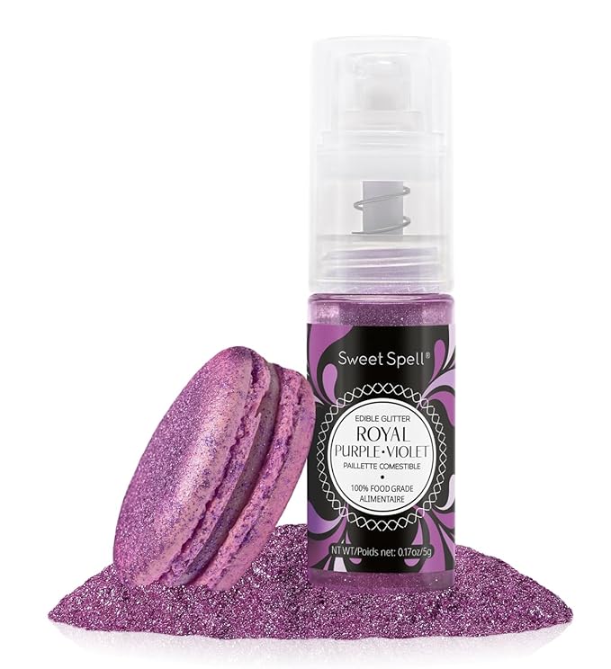 Sweet Spell Edible Cake Glitter Spray – Shimmering Magic for Cakes Decorating & Cocktails – 100% Edible, Food-Grade, Vegan, Gluten-Free (Purple)