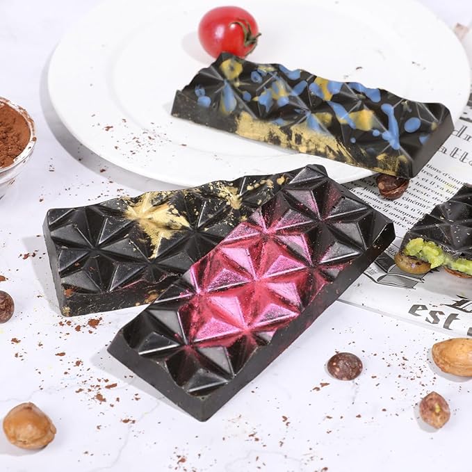 Chocolate Bar Molds Deep Silicone Break-Apart Chocolate Nonstick Protein and Energy Bar Mold Thick Candy Bar Mold Wax Melt Mold 3 Pack