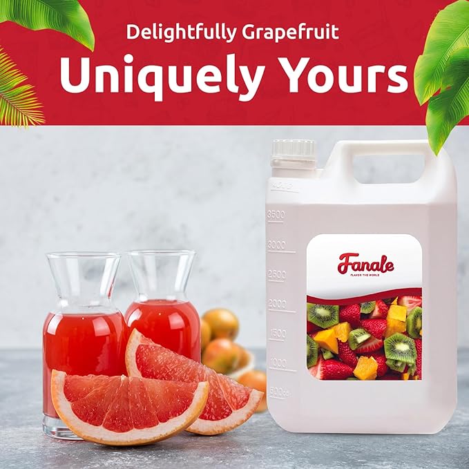 Fanale Premium Flavoring Concentrated Syrup for Bubble Tea 11 lb | Grapefruit Flavor Syrup | for Boba Tea, Smoothies, Slushes, Desserts | 11lb | Pack of 4 | SRP200-CS
