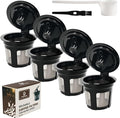 4-Pack Roogaluckeep Reusable K Cup for Keurig, Black BPA Free Refillable K-Cup Pod Coffee Filters, Universal Fit Refillable Coffee Filters for 1.0 and 2.0 Keurig Coffee Makers