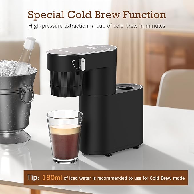 SIMPLETASTE Espresso Machine 20 Bar, Portable Multifunction Coffee Maker with Hot and Cold Brew, Dual Power Options, 6.1oz Water Tank, Single Serve Brewer for Travel, Camping, Office, Home