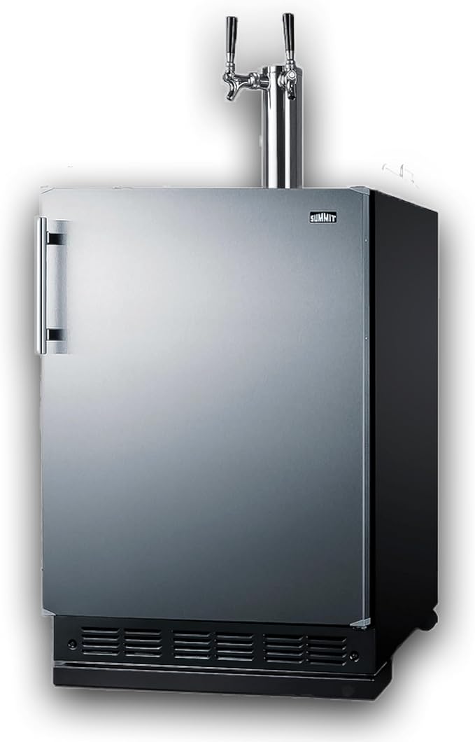 Summit 24" Cold Brew Kegerator, Dual Tap Kit, Stainless Steel- SBC7BRSCF2