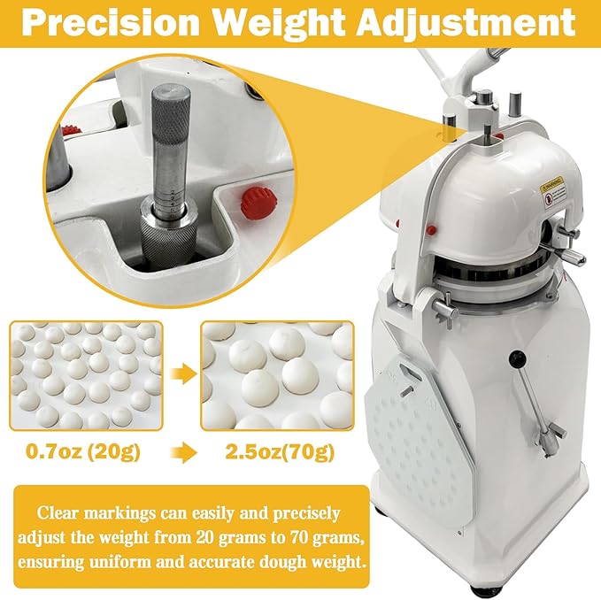 TECHTONGDA Dough Divider Rounder 36pcs Dough Ball Cutter Pizza Roll Ball Forming Machine Electric Dough Cutting and Rounding Machine for Hamburger Bread Pizza Bakery 0.7og-2.5oz