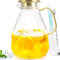 Yirilan Glass Pitcher, 3 Liter Water Carafe With Lid, Iced Tea Pitcher for Fridge