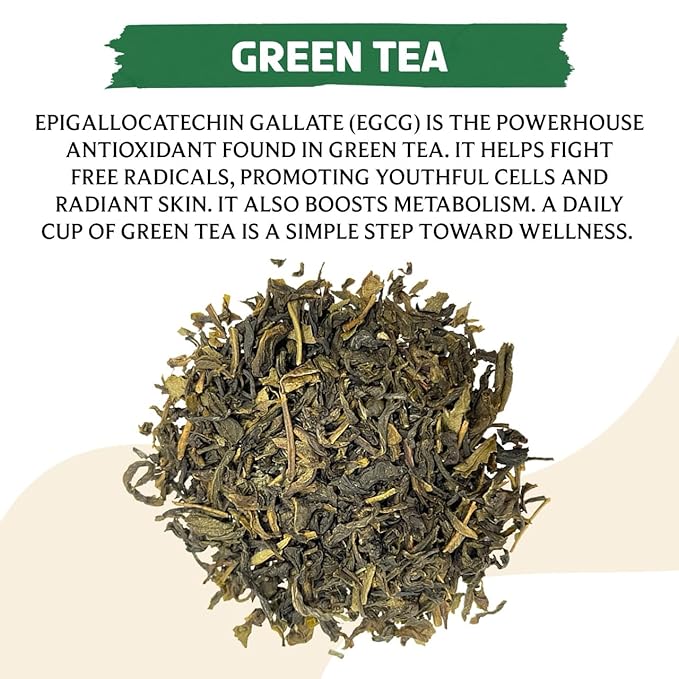 BREWIX, Green Tea Loose Leaf (50+ Cups, 3.53oz/100g) Gluten Free I High Elevation Grown Green Tea Leaves | Pure Single Origin Sourced Direct from India