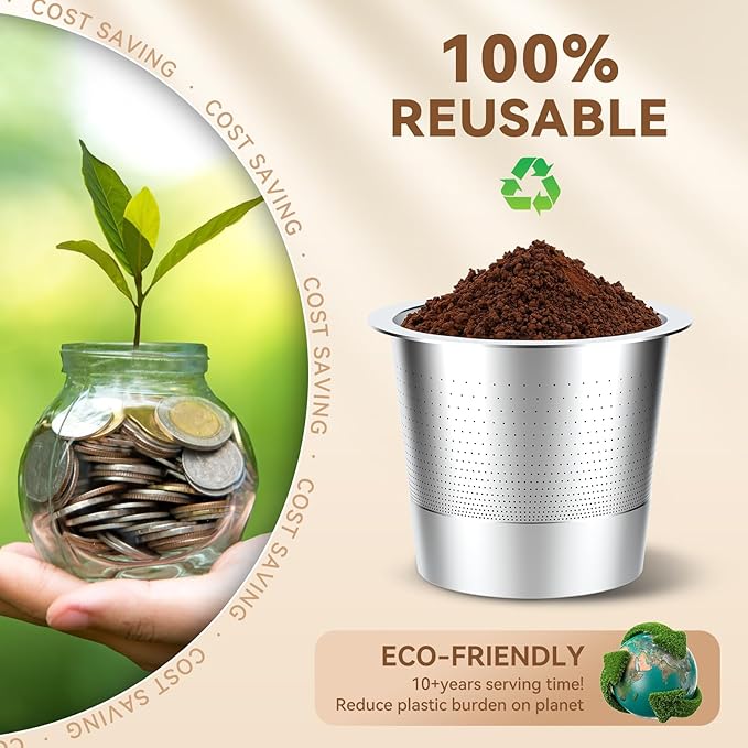 2 Pack Reusable K Cups Coffee Pods for Keurig 1.0: Stainless Steel Refillable K Cup - Reusable Coffee Filter for Keurig 1.0 Coffee Maker, Permanent, Eco-Friendly, Innovative Design
