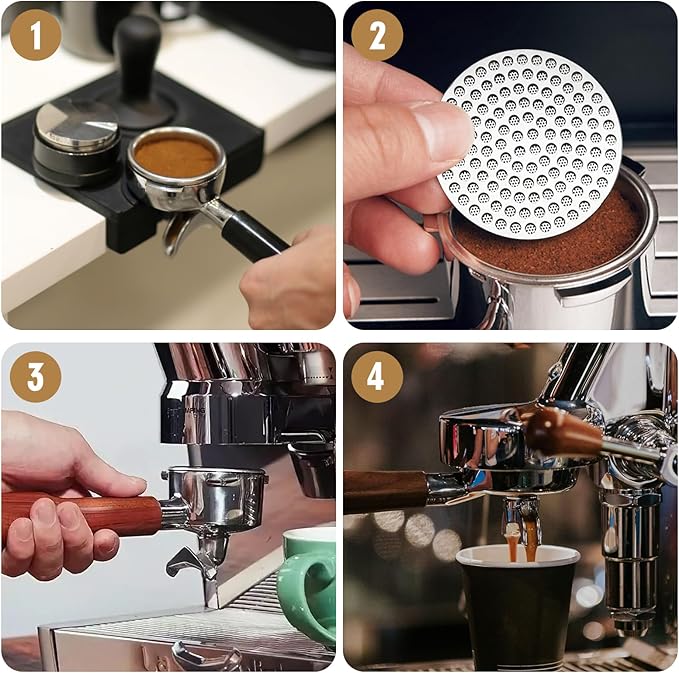 58.35mm Espresso Puck Screen, Stainless Steel Reusable Espresso Filters, 150μm, Bottomless Portafilter Filter Accessories for Espresso Portafilter Filter Basket