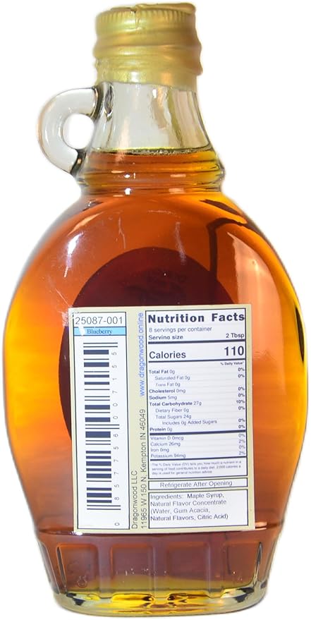 Dragonwood Flavored Maple Syrup (8 Fluid Ounces, Blueberry)