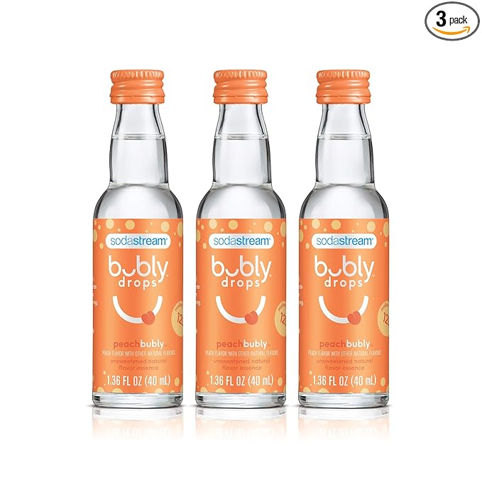 SodaStream bubly Drops, Peach, 1.36 Fl Oz (Pack of 3)