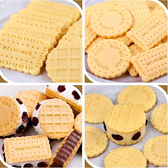 4 Pcs Cookie Press Mold, Waffle Cookie Stamp Mold, With Cute Cat Paw Shaped Plunger Stamp, Easy to Use, for Treats DIY Baking, Cake, Pastry
