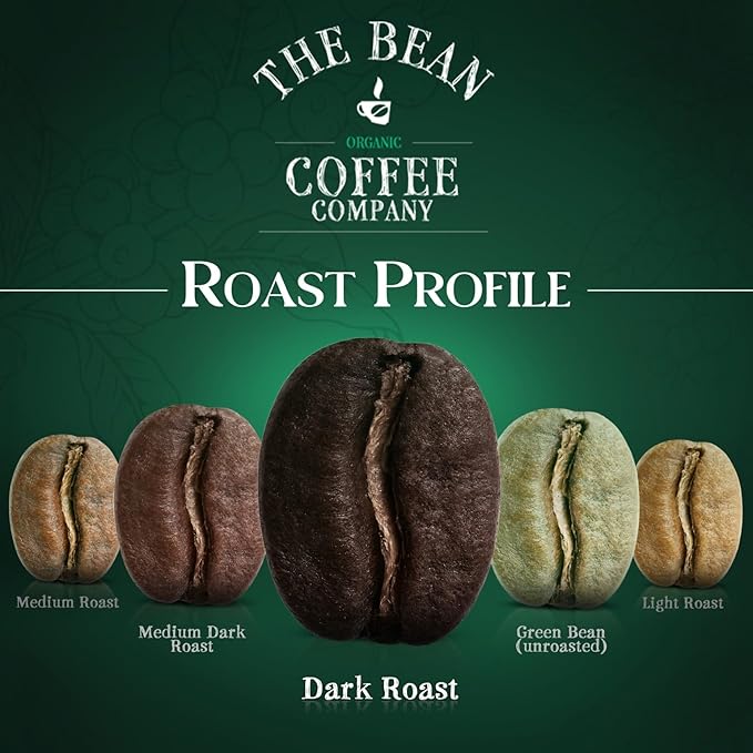 The Bean Organic Coffee Company Il Espresso, Classic Dark Roast, Ground Coffee, 5-Pound Bag, Café molido tostado orgánico