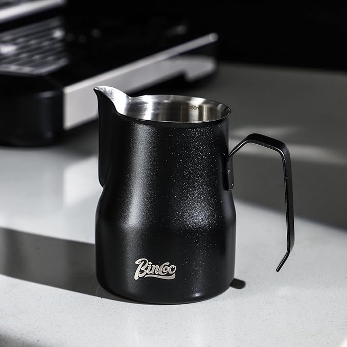 Milk Frothing Cup 450ML - Espresso Steaming Pitcher with Large Handle and Spout,Cappuccino Latte Art Cup for Barista and Home Cafe