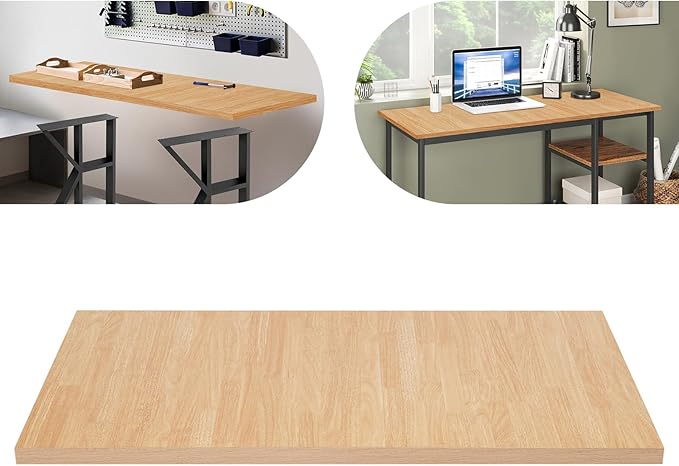 Butcher Block Countertop | 47x24in Wood Board Countertop | DIY Washer Dryer/Island/Kitchen Counter-top | countertop Cutting Board | 1102lbs Load Capacity | Wood Color | NO Base Legs, 1.38in Thick