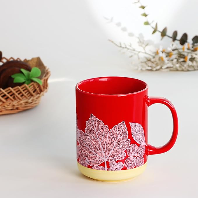 17 oz Large Coffee Mug with Handle Tea Cup Novelty Coffee Cup for Men Women Office Work.Microwave and Dishwasher Safe, Red