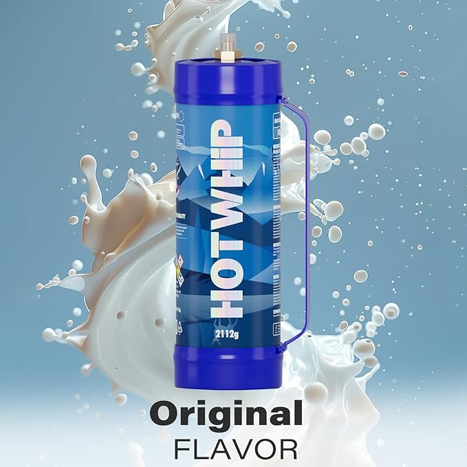 Whipped Cream Chargers 3.3L Tank,2112gx2 Original Flavor Premium Whip Cream Cylinder Food Grade 99.99% Purity Leak Proof Dispenser,2 Count